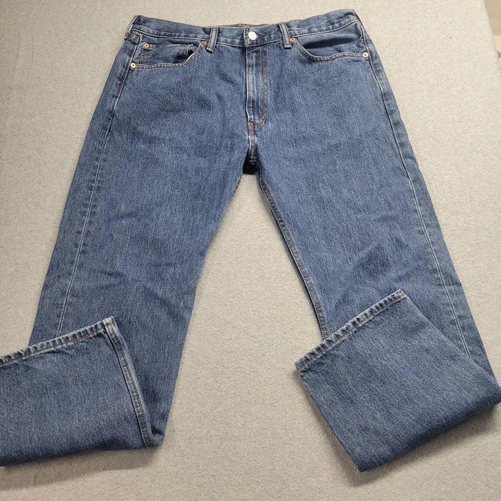 Levi's 505 Regular Fit Straight Leg Blue Denim Jeans Mens Size 36x30